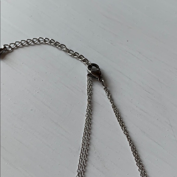 Necklace.  Silver double bar - Picture 4 of 4